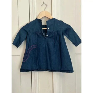 TOMMY HILFIGER dress blue with red stiching size girls 12-18 months